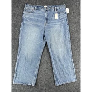 Good American Jeans Womens 22 Blue Baggy Low Rise Straight Relaxed Fit Denim